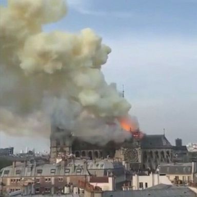 A large fire broke out in the iconic Notre Dame cathedral in Paris, authorities said.