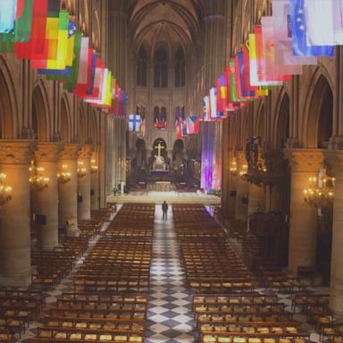 Drone footage shows Notre Dame Cathedral prior to devastating fire.