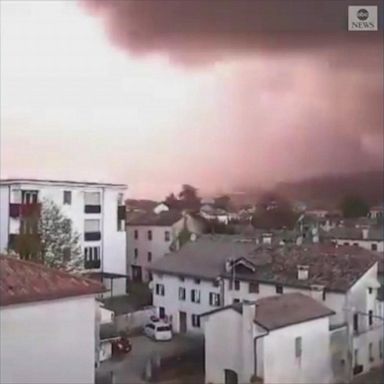 Thunderstorms rolled through Treviso, Italy.