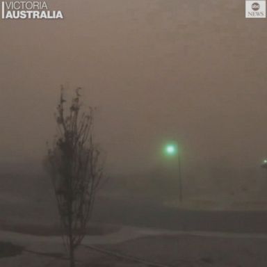 Eerie timelapse footage shows a massive dust storm plunging an Australian town into darkness as it rolls through the region.