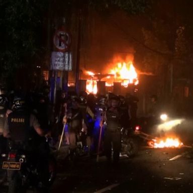 At least six people have died and 200 injured as riots in the Indonesian capital of Jakarta turned violent on Tuesday night.