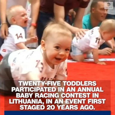 Annual baby race takes place in Lithuania