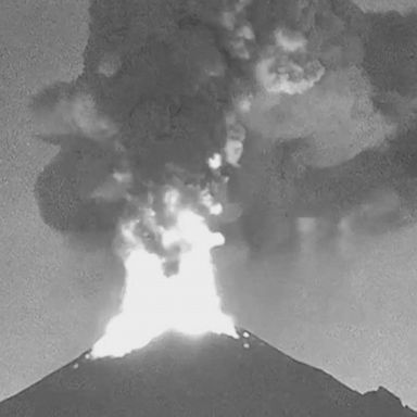 PHOTO: A massive eruption rocked Mexico's Popocatepetl volcano, spewing an ash column thousands of feet into the clear night sky.