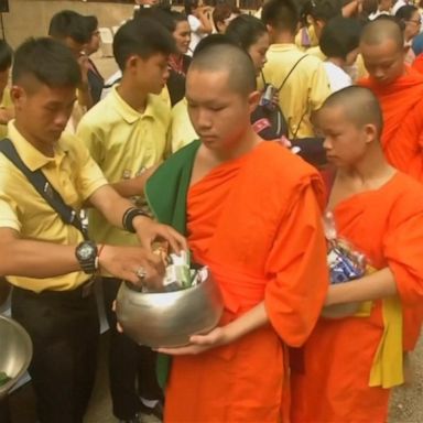 VIDEO: Thai soccer players mark 1 year since cave rescue with Buddhist rites