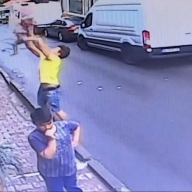 VIDEO: Heroic teen catches toddler falling from building