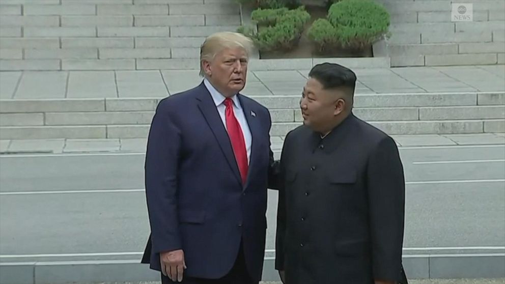 Image result for trump and kim in dmz