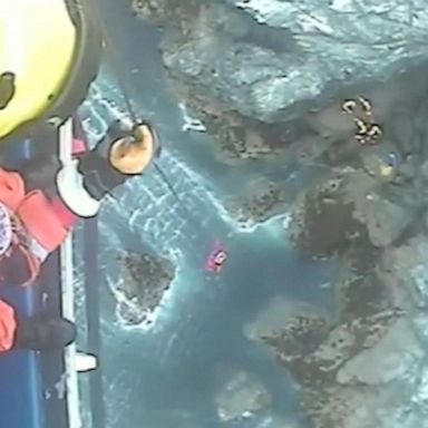 VIDEO: Coastguard rescues fisherman who fell from a cliff in Cornwall