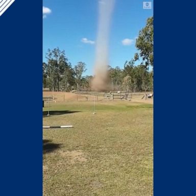 VIDEO: Dust devil swirls through Queensland ranch