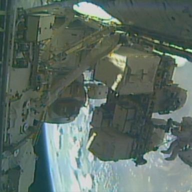 VIDEO: NASA astronauts conduct spacewalk to install adapter