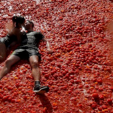 VIDEO: Tomato fight in Russia, icebergs in Greenland, St. Louis firefighters: World in Photos