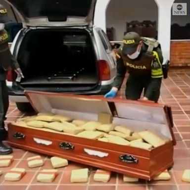 VIDEO: 600 pounds of marijuana found hidden inside casket in Colombia