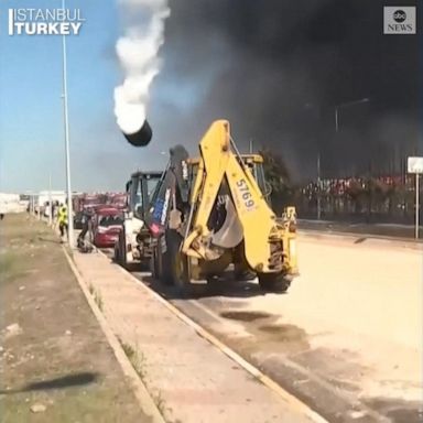 VIDEO: Panic as tank explodes, sending debris into sky