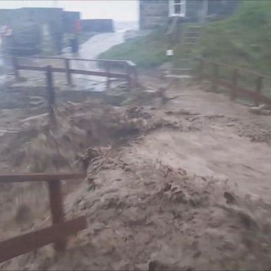 The Banff Bridge in Scotland’s Aberdeenshire was devoured by flooding in the small village of Crovie.