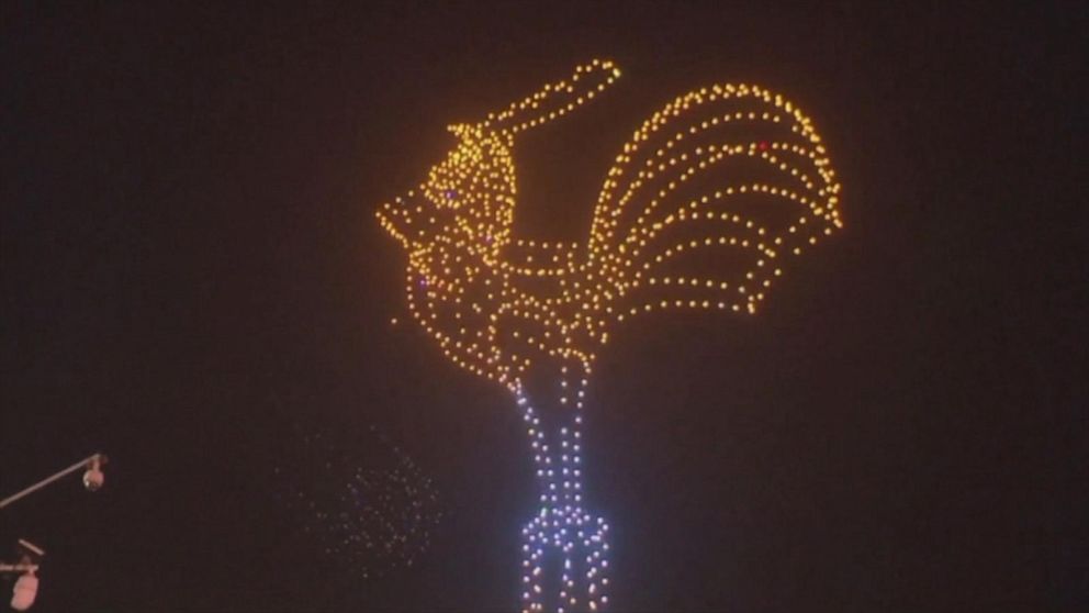 1 200 Drones Lit Up The Sky In China S Xiamen City Video Abc News