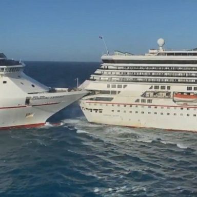 Carnival Cruise Line is evaluating the damage to two of its ships after a collision on Friday, officials said.