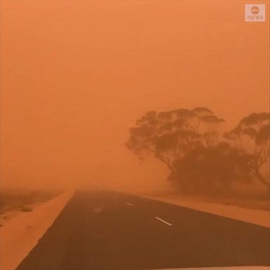 VIDEO: Sky turns orange as car drives through dust storm