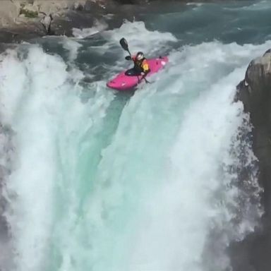 VIDEO: Kayaker descends 130-foot waterfall