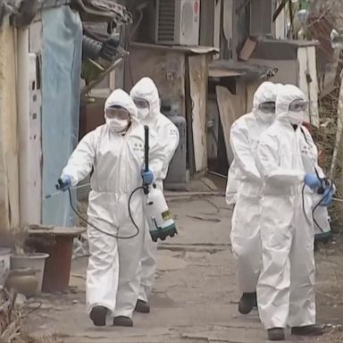 Seoul mobilizes troops and military equipment to disinfect streets and alleys in response to the coronavirus.