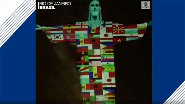 Video Christ The Redeemer Statue Lit Up In World Flags Abc News