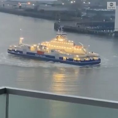 London’s Woolwich Ferry pilot spun the ship in donuts on the River Thames to show support for health care workers battling the coronavirus outbreak.