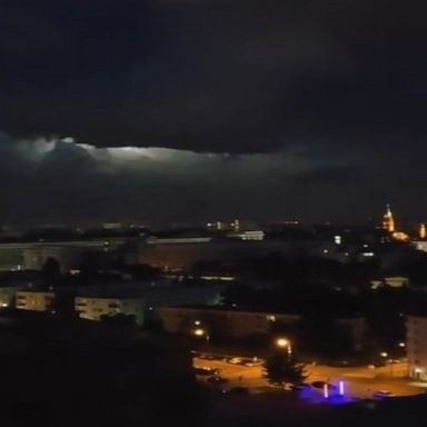 Lightning illuminates above Poland