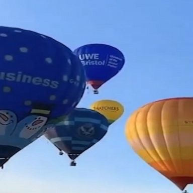 Balloons fill the sky in England 