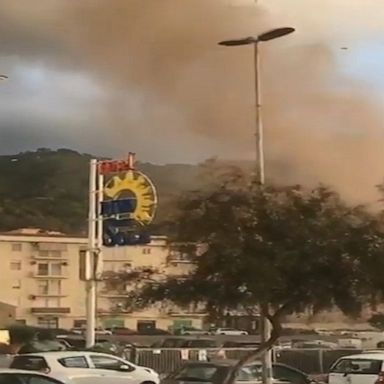 Waterspout comes ashore in Italy