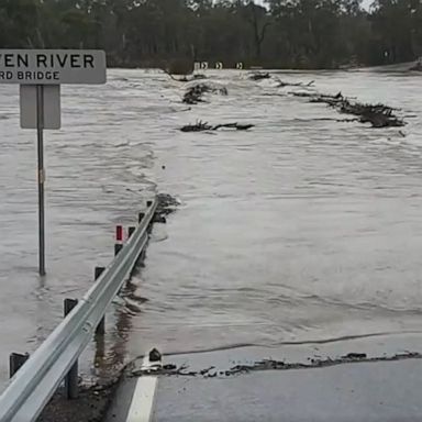 VIDEO: Bridge underwater following rains in New South Wales