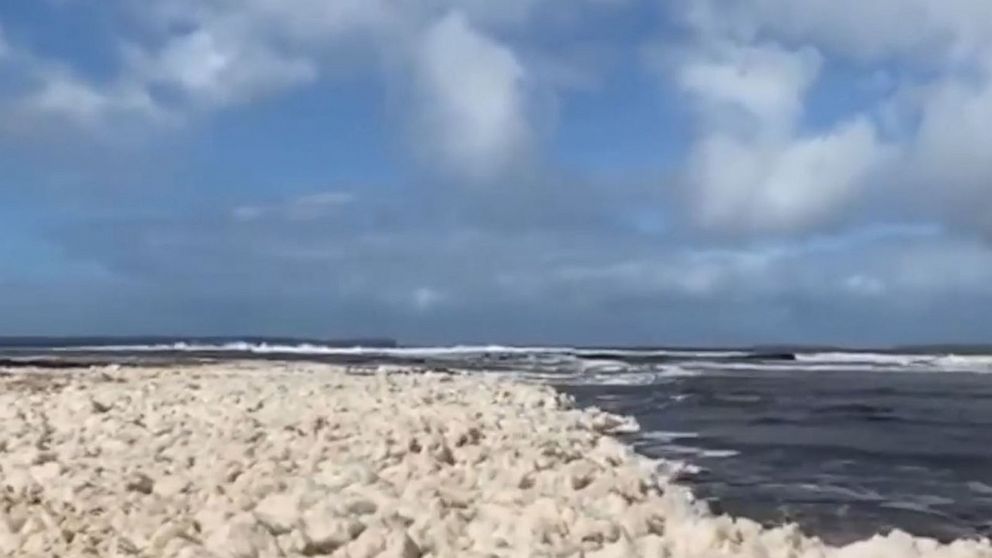 Sea Foam Piles Up On Beach In New South Wales Video Abc News