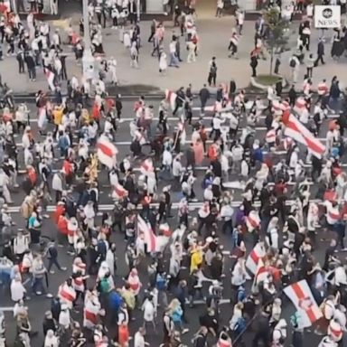 VIDEO: Protesters march through Minsk in defiance of Belarus president