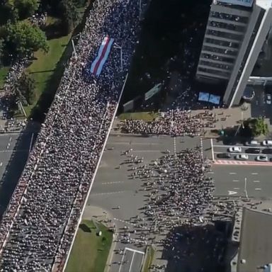 Over 100,000 people filled Minsk to demand President Alexander Lukashenko step down.