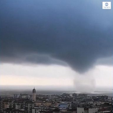 VIDEO: Giant waterspout comes ashore in Italy