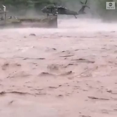 The U.S. Army’s Joint Task Force-Bravo conducted a helicopter rescue in areas flooded by Hurricane Eta.