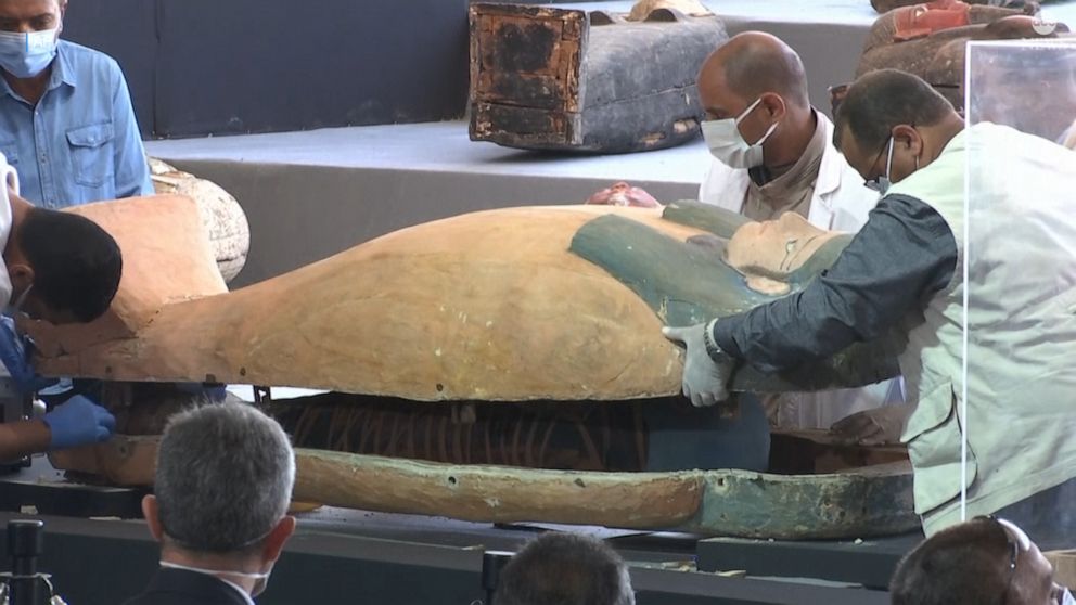 Egypt discovers more than 100 coffins in Saqqara Video - ABC News