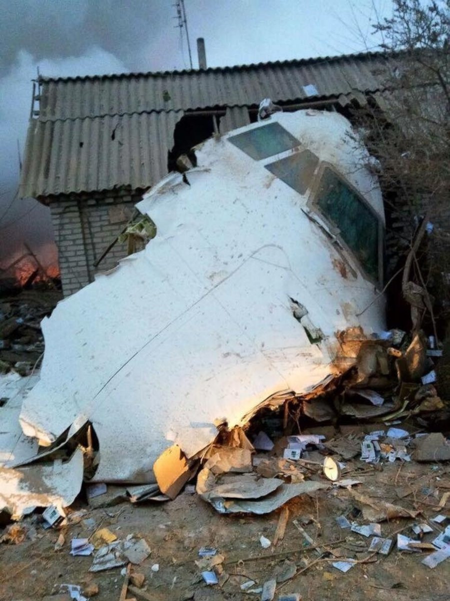 PHOTO: Debris from a Turkish cargo plane crashed near Bishkek, Kyrgyzstan, Jan. 16, 2017.