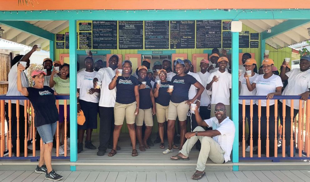 PHOTO: Melinda and her staff in Anguilla on opening day for the 2019 season.

