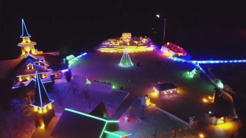 Drone captures Christmas village in China GMA