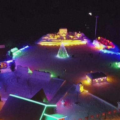 Drone captures Christmas village in China