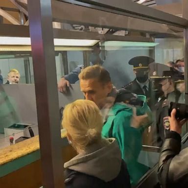 Russian opposition leader Alexey Navalny was detained at a Moscow airport after returning from Germany, where he had been recovering from nerve agent poisoning.