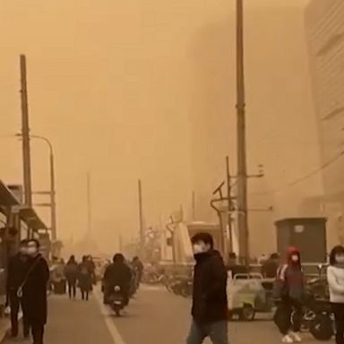 Beijing and parts of northern China hit by a major sandstorm, leading to the cancellation of hundreds of flights.