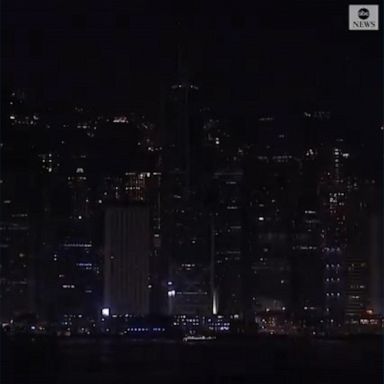 Famous landmarks in China and Singapore turned off their lights as part of a climate change awareness campaign.