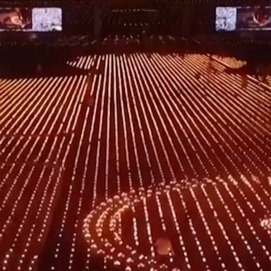 A Thai Buddhist temple set a world record by lighting over 300,000 candles to mark Earth Day.