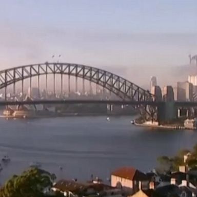 Time-lapse footage shows smoke and fog smothering the city of Sydney, Australia.