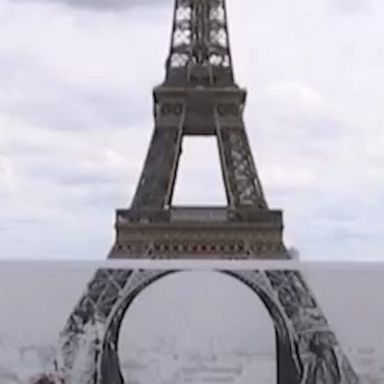 French artist JR unveiled his new art installation, where visitors enjoyed taking photos jumping over "cliffs" below the Eiffel Tower in Paris.