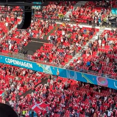 Fans chanted for Danish soccer star Christian Eriksen after he collapsed during a Euro 2020 match. Eriksen was taken to a nearby hospital and stabilized, officials said. 