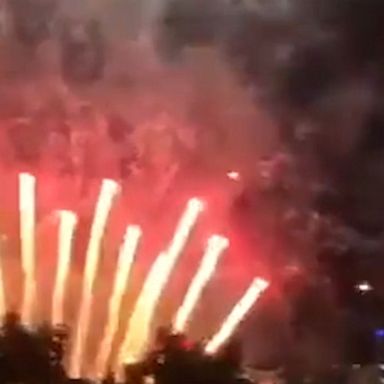 Fireworks light up the sky throughout the Australian city of Brisbane as it celebrates being selected host of the 2032 Olympics.