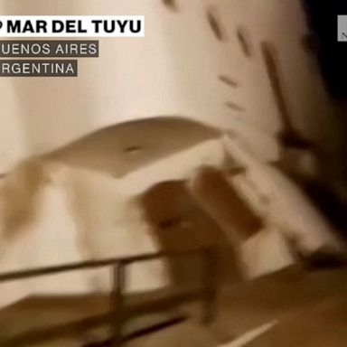 A beachfront house in Argentina fell off a cliff and plunged into the ocean due to rising sea levels. The owners were not inside when it collapsed.