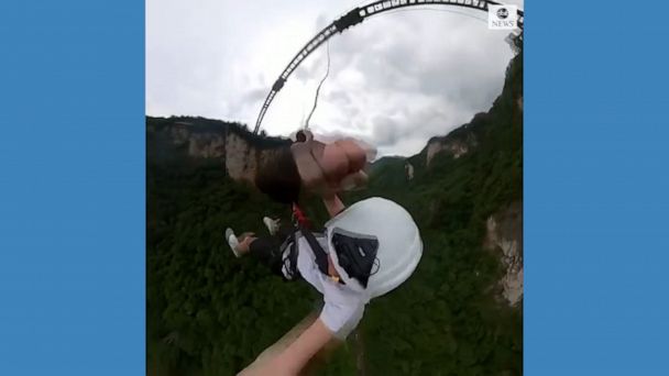 Video Tourists Brave World's Tallest Footbridge Bungee Jump - ABC News