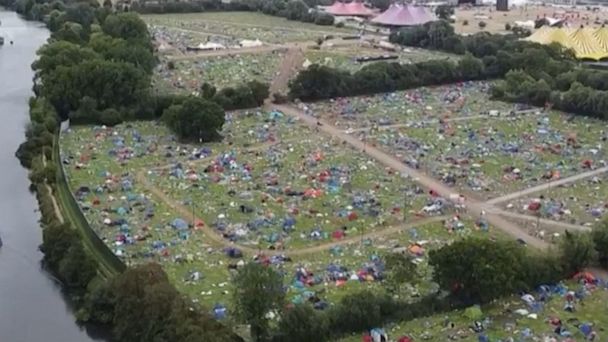 Video Litter strewn over fields after festival - ABC News