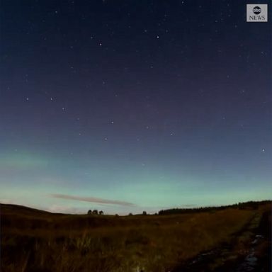 Time-lapse footage captured a stunning view of the aurora borealis across the night sky in Donegal, Ireland.